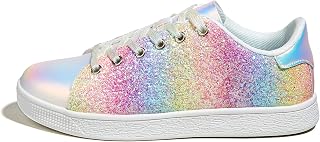 LUCKY STEP Women's Glitter Trainers with Laces