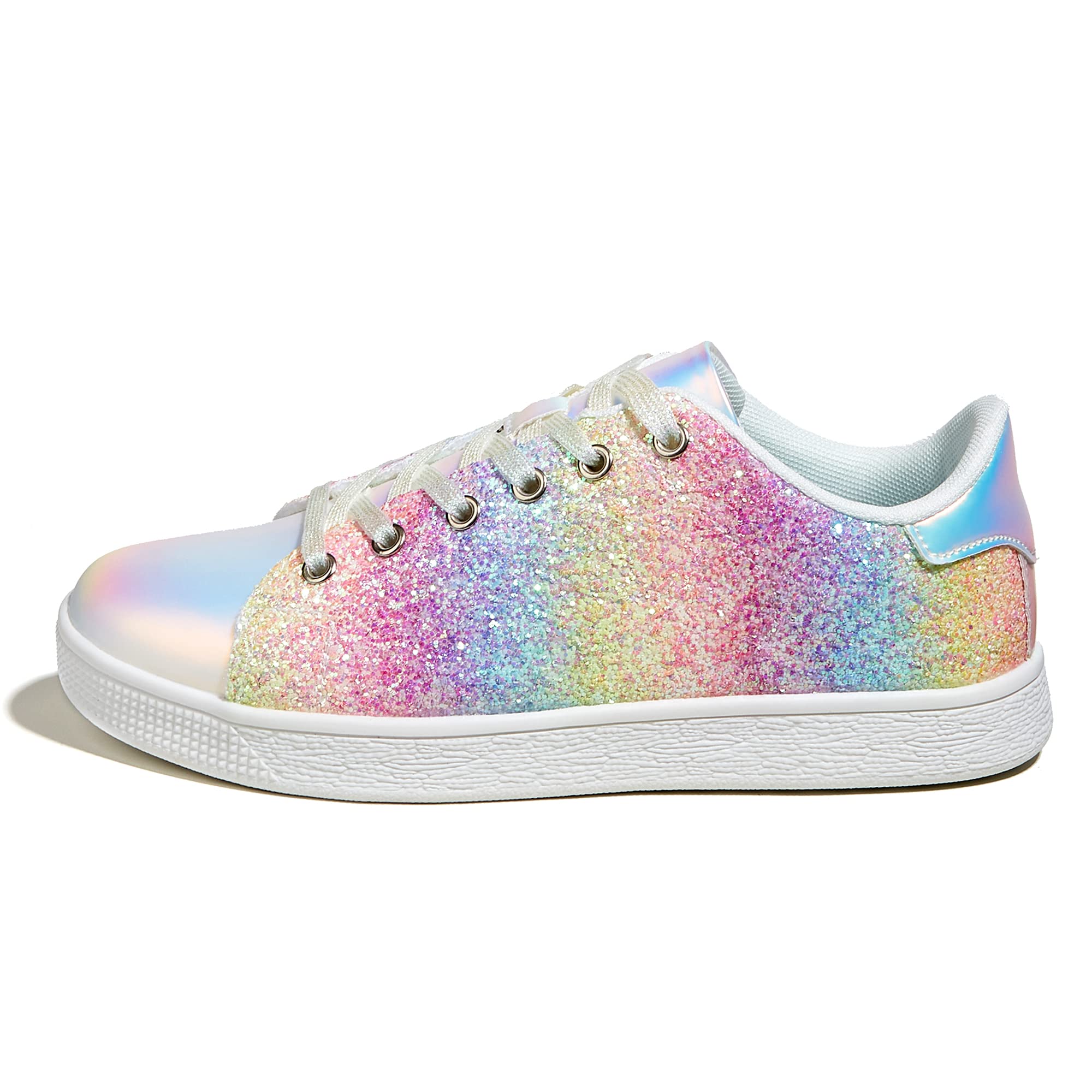 LUCKY STEP Women's Glitter Trainers with Laces