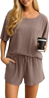 VINTATRE Pajama Sets for Women Waffle Lounge Set Ladies Pyjamas Pj S-2XL