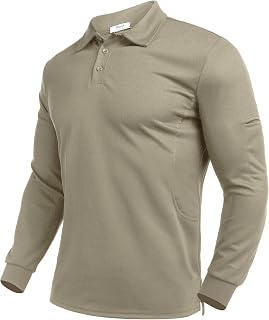 Deyeek Men's Polo Shirts Long Sleeve Golf Polo Shirts for Men Quick Dry UPF 50+ Sun Protection Casual Collar Shirts