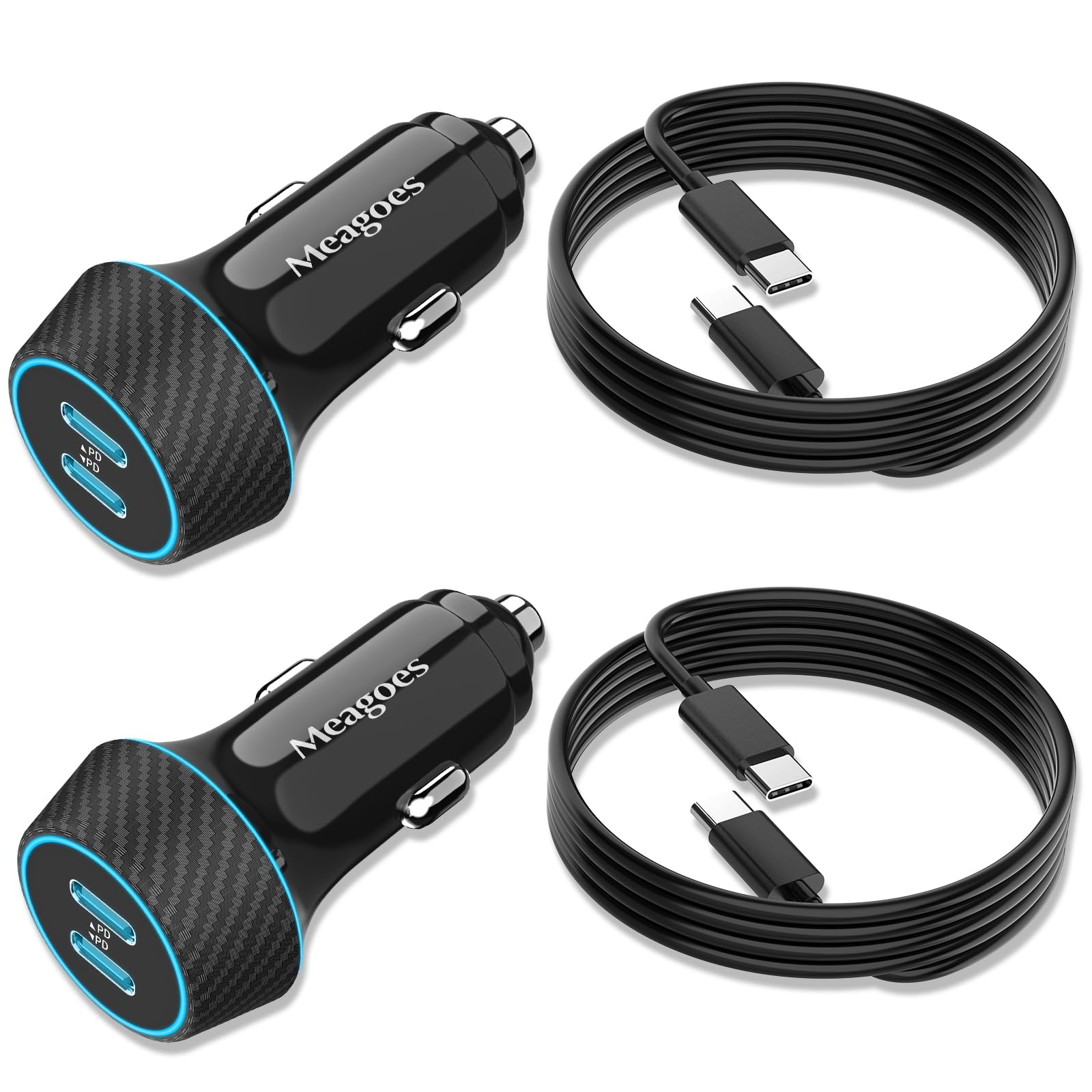 2 Pack 90W USB C Car Charger Super Fast Charging for iPhone 18 Pro Max/17 | Dual