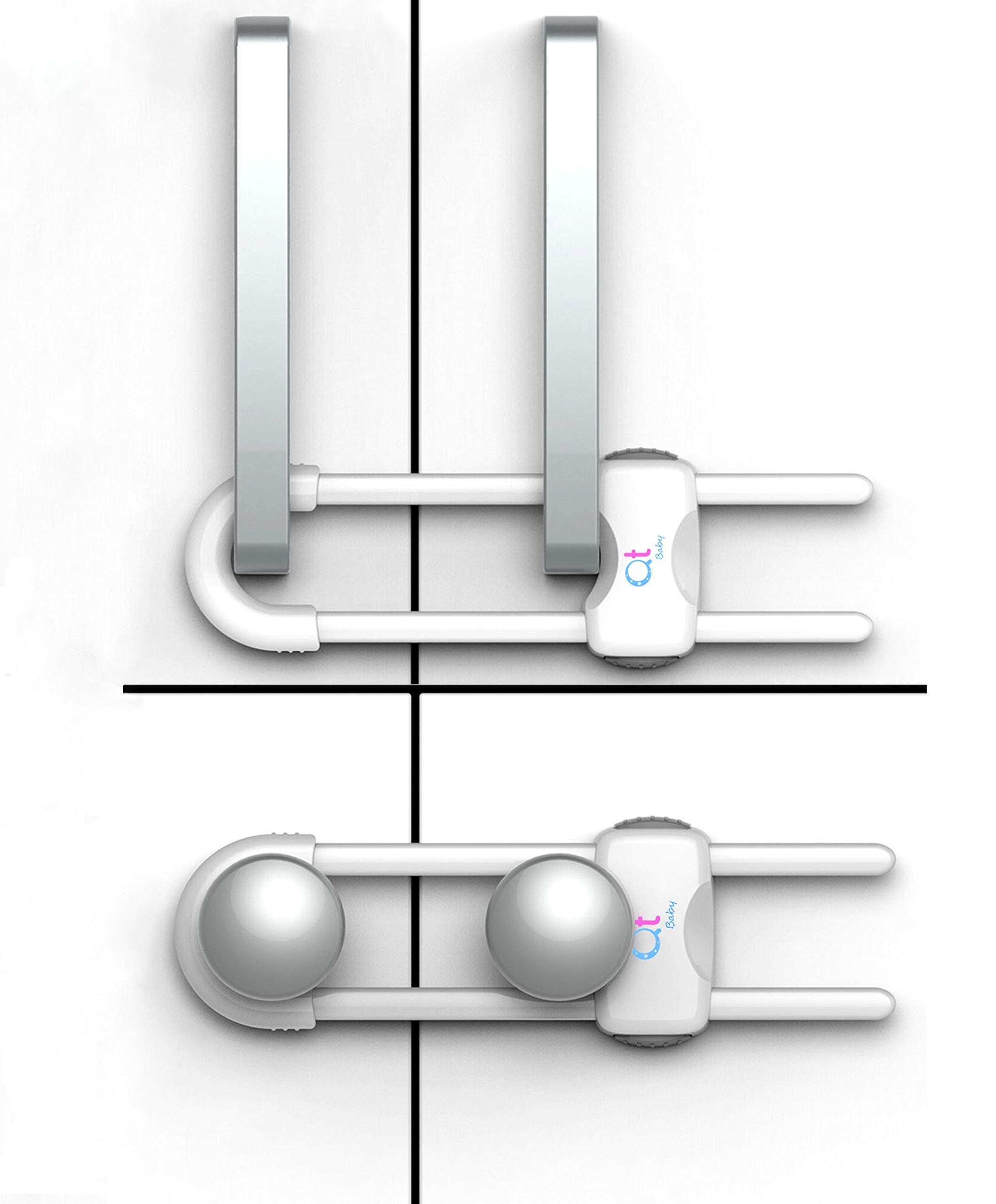 QT BABY Baby Proofing Cabinet Locks | Adjustable U Shaped Baby Safety Latches fo