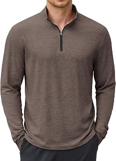COOFANDY Polo de manga larga para hombre, ligero, casual, con cremallera de un cuarto