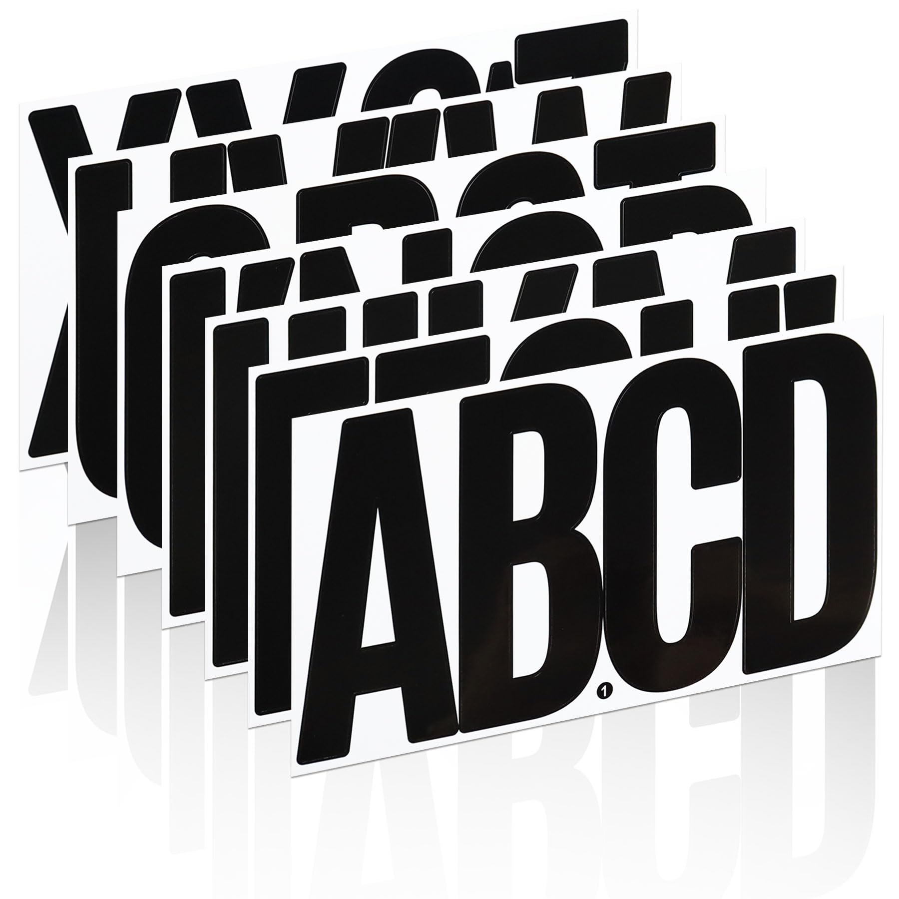 Hseonmauyi 6" Large Vinyl Self Adhesive Black Letter Stickers, 38 Pieces | Water