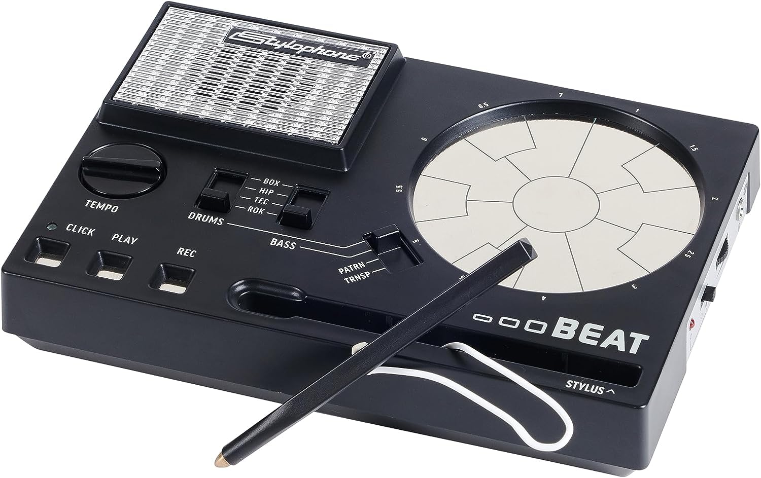 Stylophone Beat - Compact Stylus Drum Machine | 4 Drum Kits & 4 Bass Sounds | Rh
