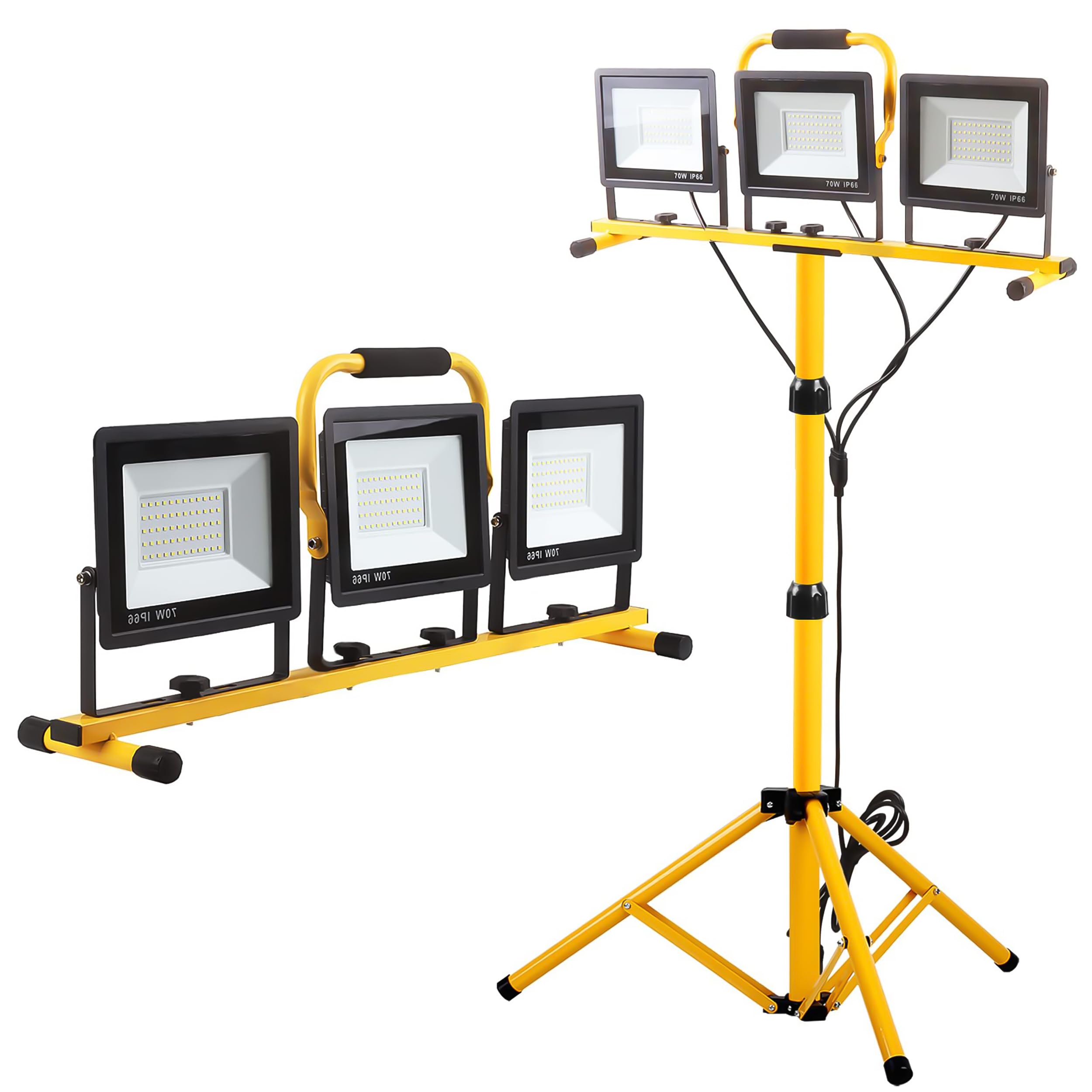 22000 Lumen Work Lights with Stand, 3 Head Portable LED Work Light, with Adjusta