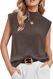 Arach&Cloz Tank Tops Women UK Sleeveless Wool Blend Knitted Jumpers Spring Summer Casual Dressy Work Outfits Vest
