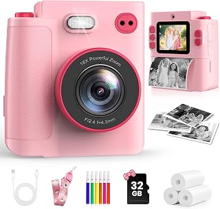 MYSTILUCK Kids Camera Instant Print, 1080P HD Camera for 3-12 Girls Boys | Ideal birthday & holiday gift for boys & girls 3-12. Instant print toddler digital camera toy, creates fun printed snapshots