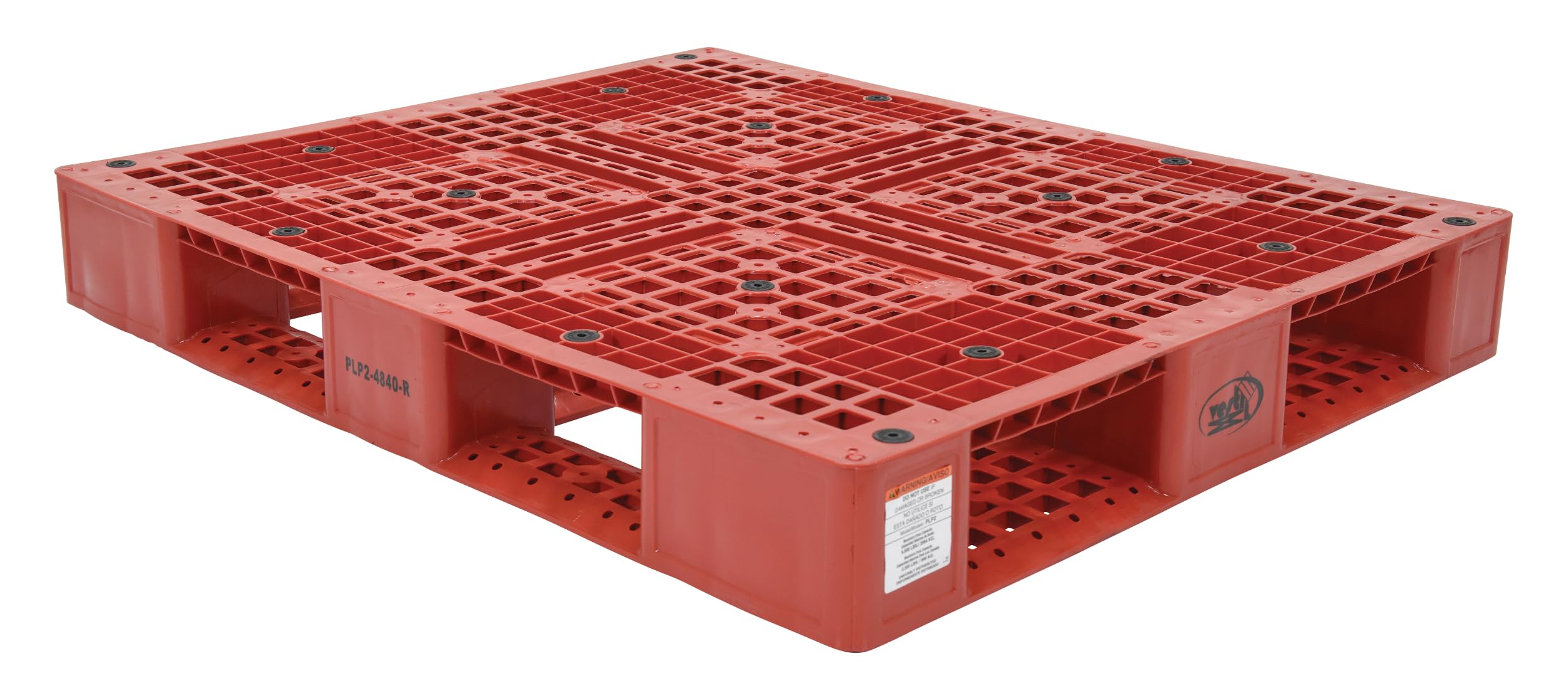 Vestil PLP2-4840-RED High Density Polyethylene Pallet, Red | 39-1/2 In. x 47-3/8