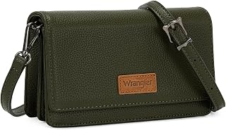 Wrangler スモールクロスボディウォレットパース RFIDトレンディパース レディース用 調節可能なストラップ付き