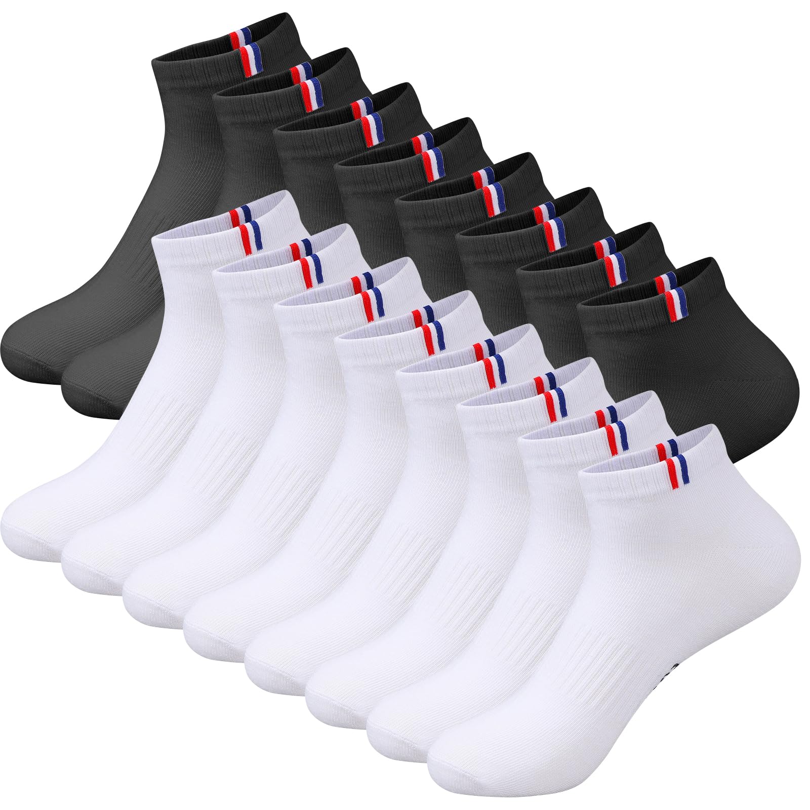 VEGCOO 8 Pairs Men's Women's Sports Socks Size 5-9, Breathable Low Socks Absorbi