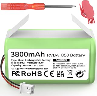 Morpilot 3800mAh RVBAT850 Battery, Battery Replacement for Shark Vacuum | Suitable for Rvbat850 Shark Ion-battery R75, RV761, RV850C, RV1000S, RV1100VL, RV101AE, UR1000SR, RV700_N(2-Prong Connector)