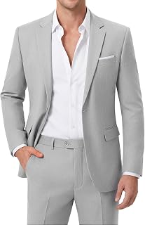 MAGE MALE Mens 2 Piece Suit Sets for Business,Slim Fit Jacket & Pants