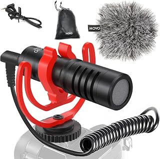 Movo VXR10 Universal Shotgun Mic for Camera | Camera Microphone for DSLR, iPhone, Android - Directional Shotgun Mic for Canon, Nikon, Sony - Vlogging & Video