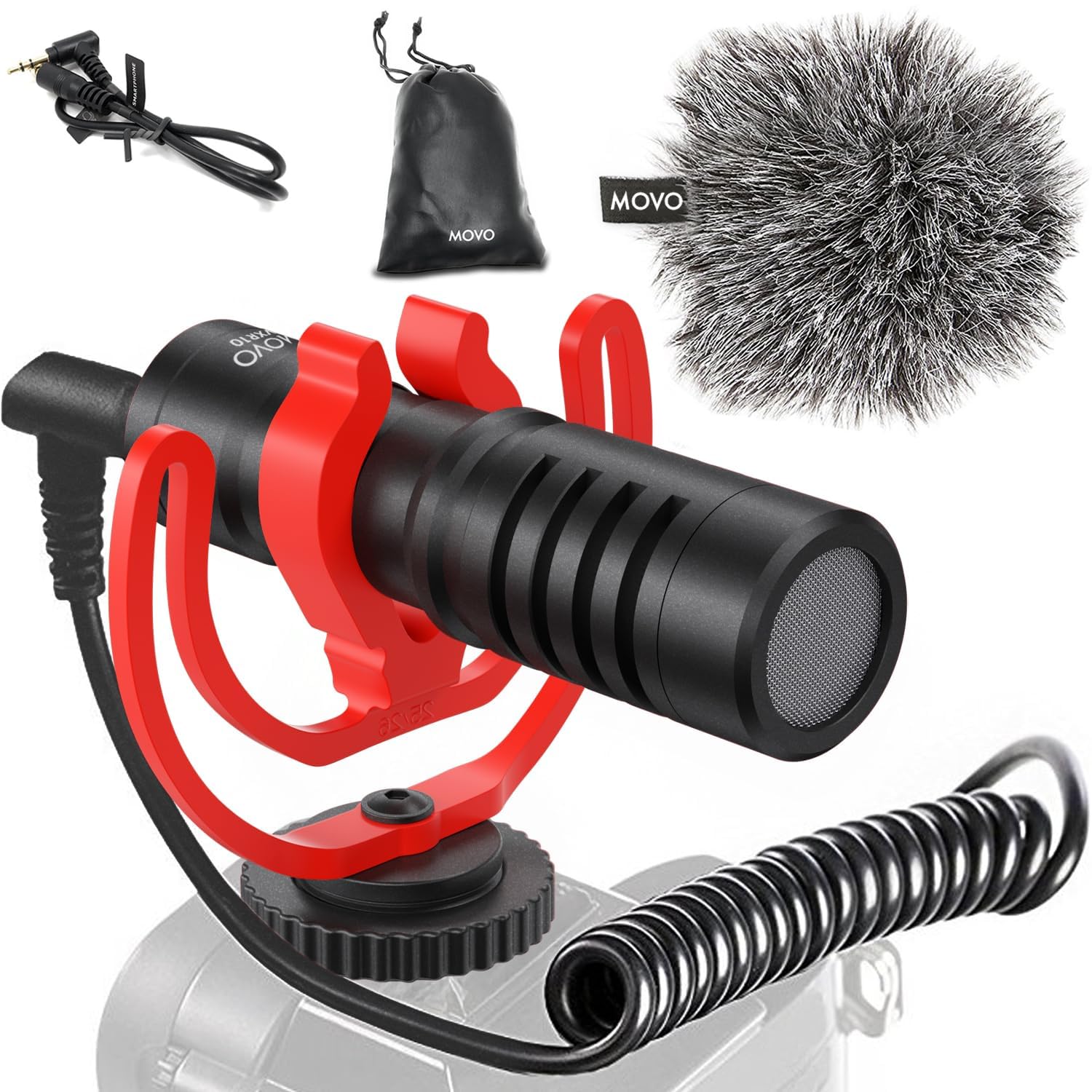 Movo VXR10 Universal Shotgun Mic for Camera | Camera Microphone for DSLR, iPhone