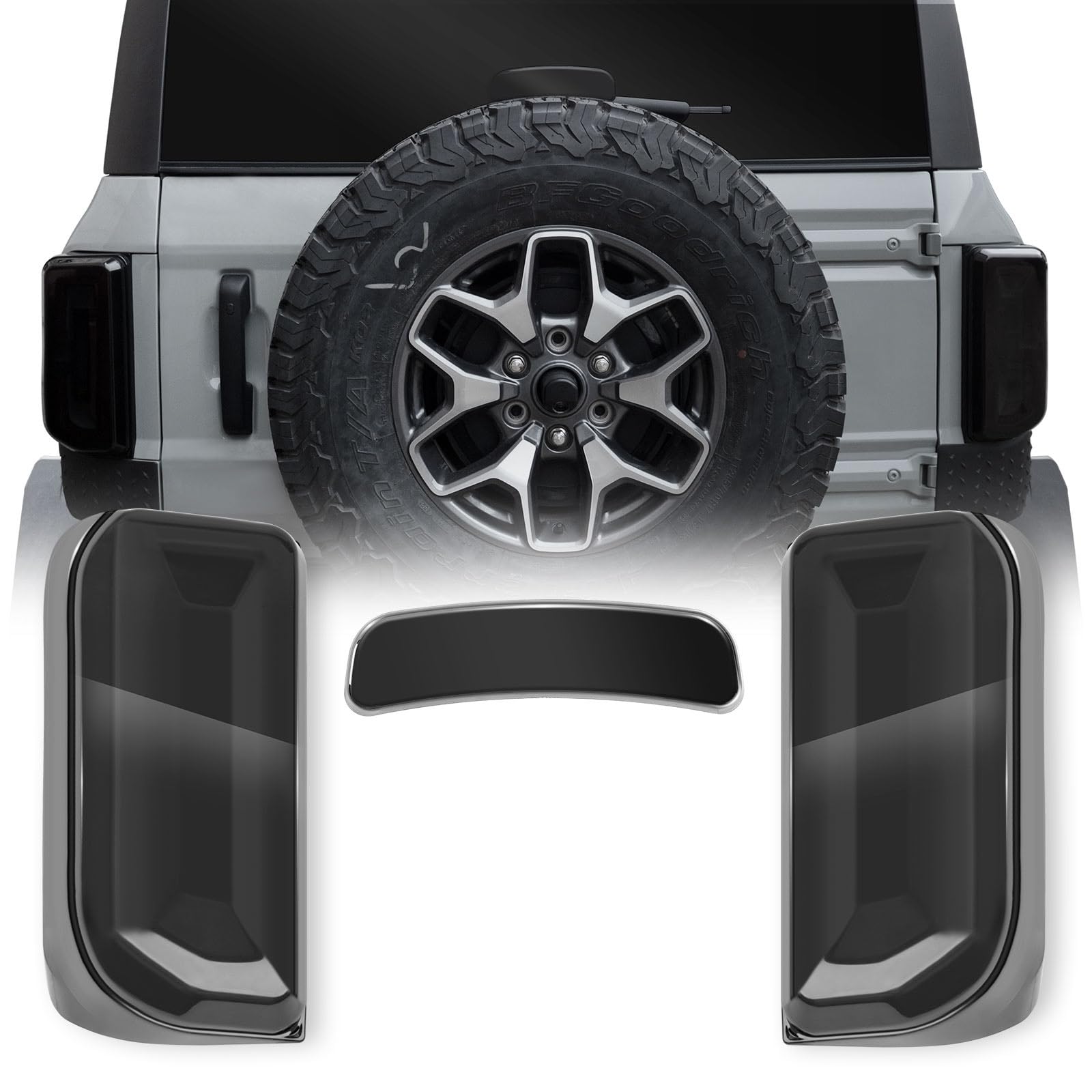 LitMiRaCle Tail Light & 3rd Brake Light Covers for Bronco 2021+(LED Light) | Smo