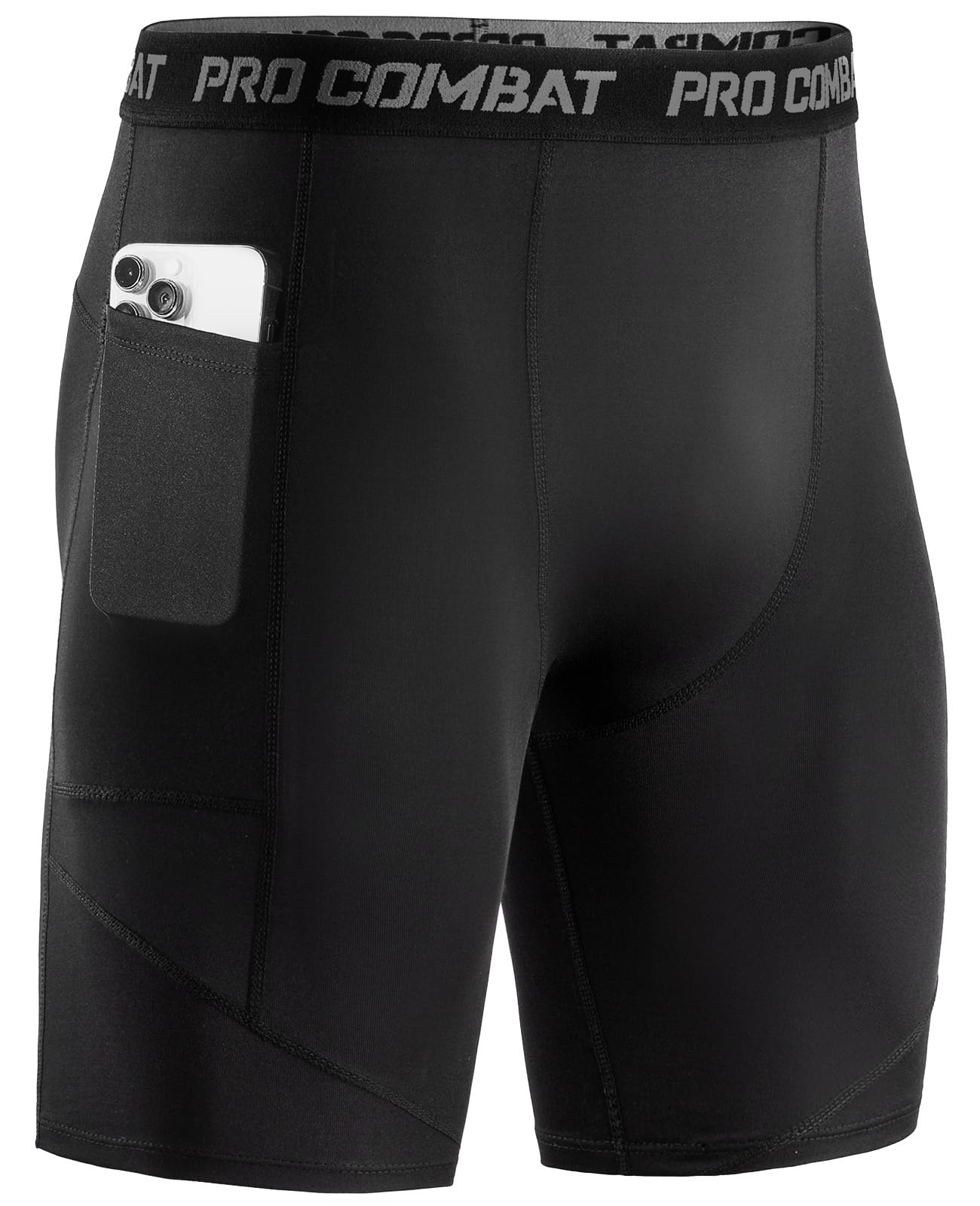 Niksa Compression Shorts Men, 1 Pack or 3 Packs Gym Running Shorts with Pockets 