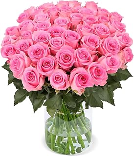 Blume Ideal Rose Bouquet - 20 Roses - Pink - Diameter 40 - 50 cm - Real Premium Flowers for Wedding & Decoration - 7 Day Fresh Guarantee - Available in Various Colours and Quantities