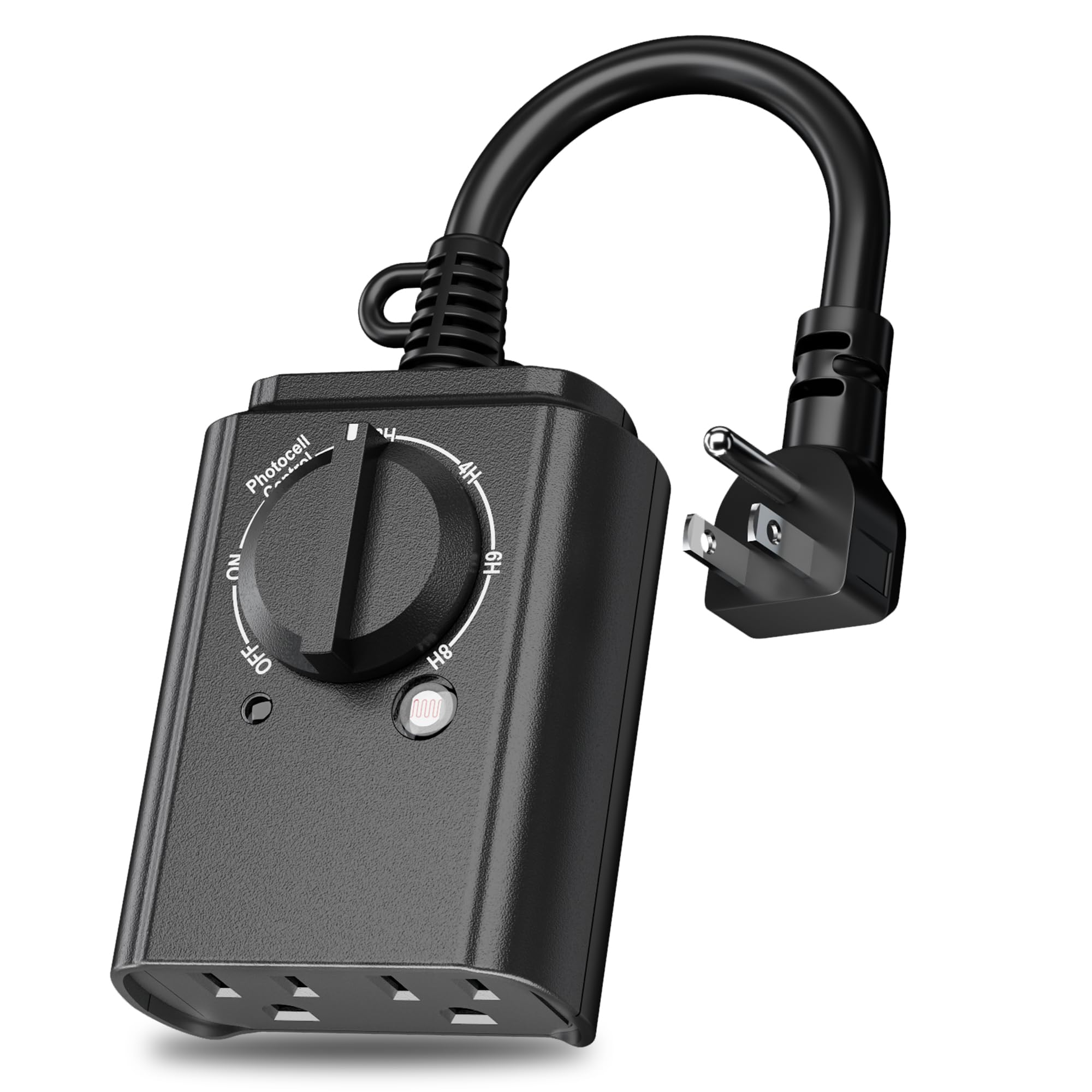 BN-LINK Outdoor Light Timer with Dusk to Dawn Sensor, Weatherproof Dual Grounded