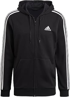adidas Men's Essential Three Stripes French Terry Fullzip Hoodie