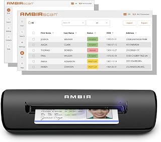 AMBIR ID Card Scanner with Software -PS667 - Automatic Data Extraction for Age Verification, No Subscription One Time Purchase