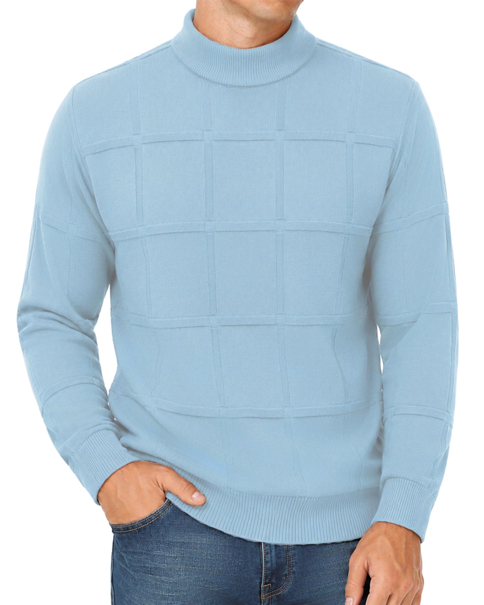 MLANM Suéteres para hombre, ajuste entallado, suéter de moda