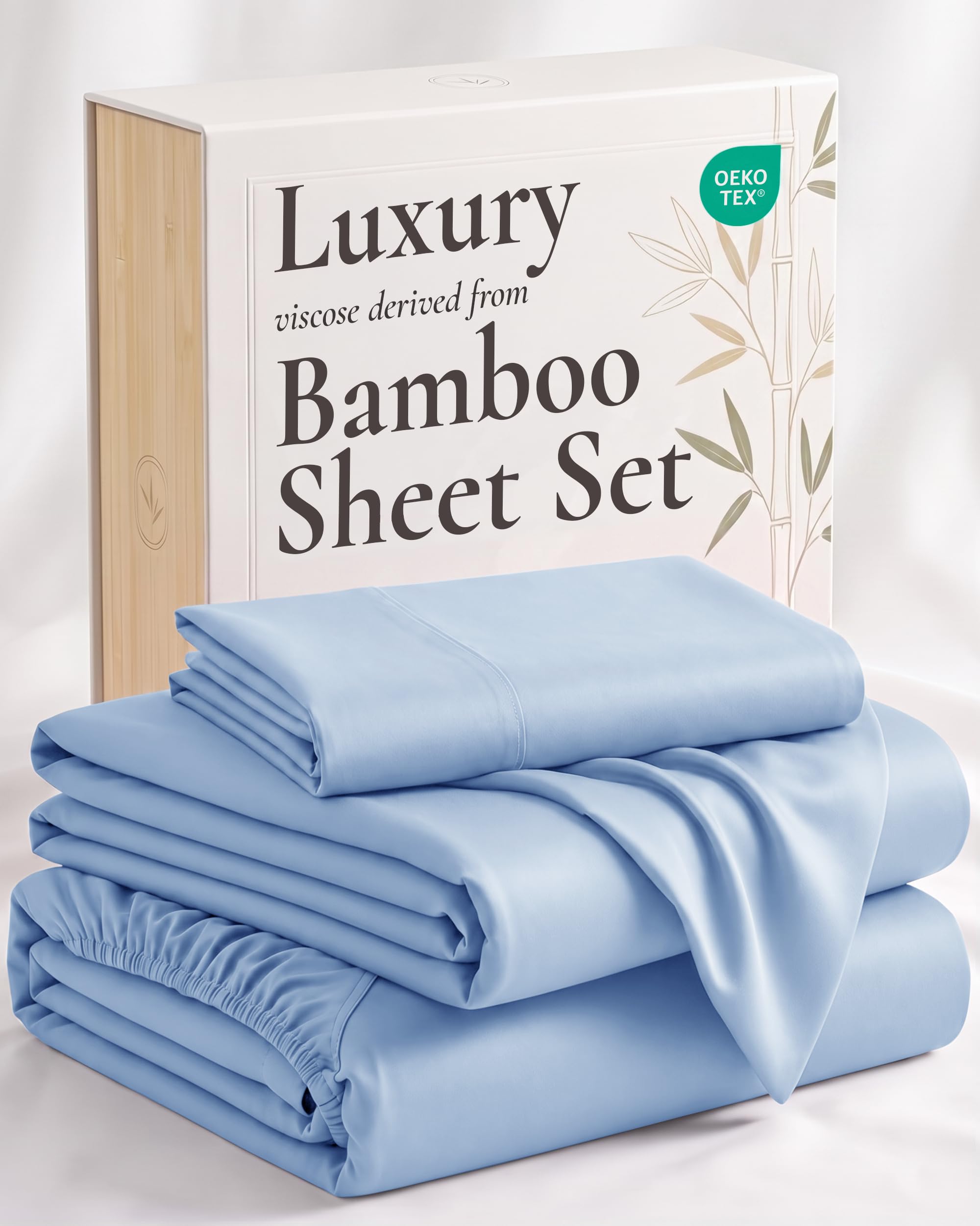 Hotel Sheets Direct 3 Piece Bed Sheet Set Twin Size, 100% Viscose Derived from B