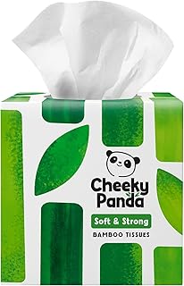 The Cheeky Panda Bamboo Facial Tissues Cube Box | Soft, Strong and Sustainable Tissues | Perfect Table Size Tissue Box | 56 Tissues
