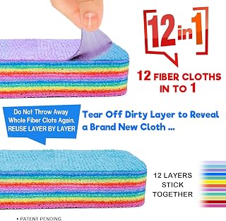 Super Fiber Microfiber Cloth, 12 Layers Fiber in 1 Rag, Perfect Cleaning Cloths, Extraordinary Liquid Absorption Ability, Stain Remover, Household Daily Use Sponge