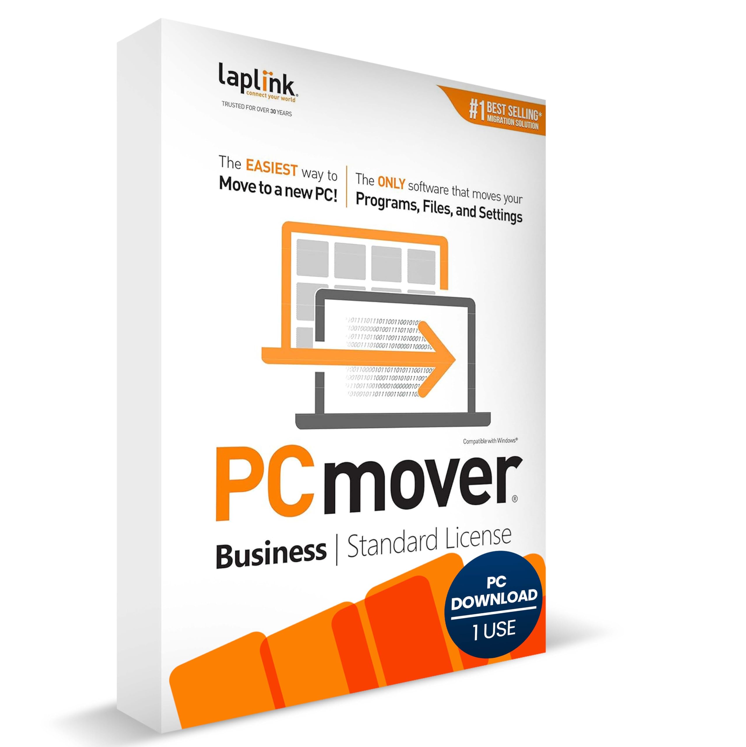 Laplink PCmover Business Standard - PC to PC Migration Software - 1 Use - Automa