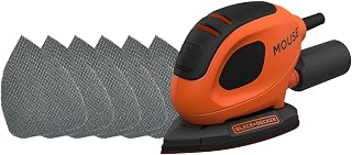 BLACK+DECKER Mouse 55W Detail Sander, BEW230-GB | 6 Sanding Sheets Included