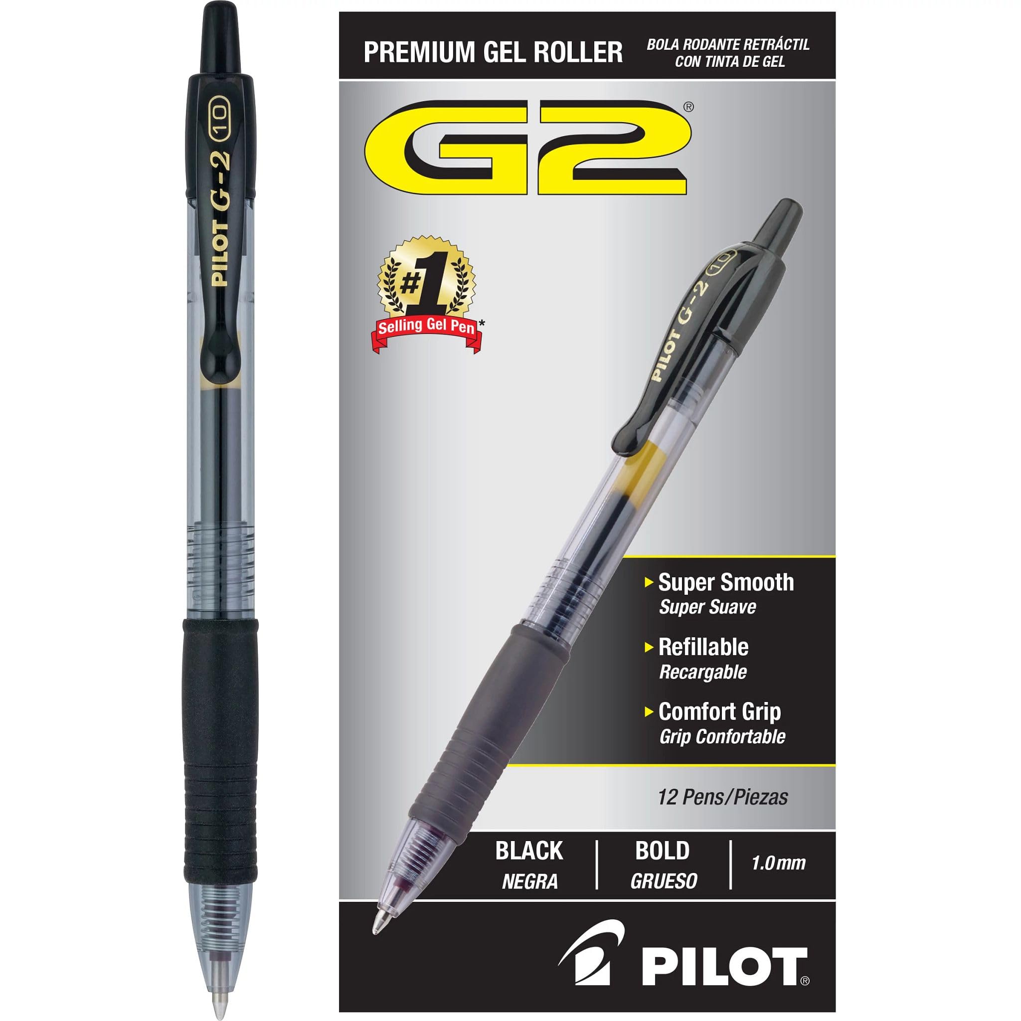 PILOT G2 Premium Gel Pens, Bold Point 1.0mm, Black Ink, 12-Pack | Write more, ge