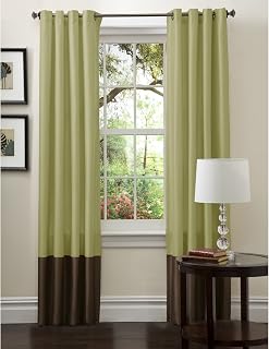 Lush Decor 108" by 54" Prime Panels, Polyester, Green/Chocolate, 54" x 120"