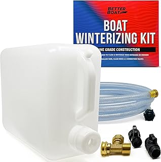 Boat Winterizing Kit and RV Winterizing Kit, 5-Gallon Antifreeze Tank | Hose and Adapters, for Marine Engines, Outboard Motors, RVs, Campers, and Winterization Flushing