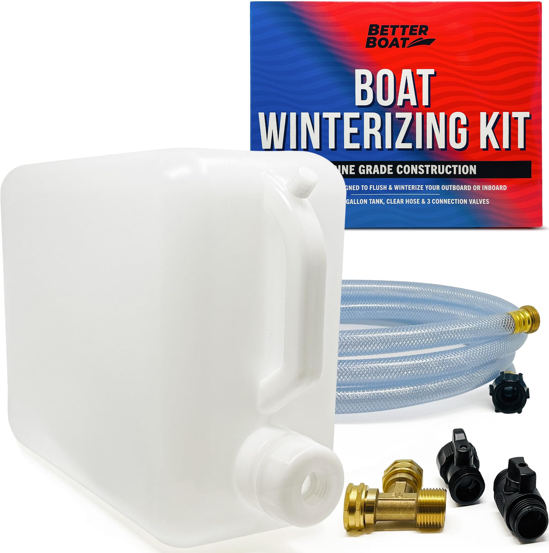 Boat Winterizing Kit and RV Winterizing Kit, 5-Gallon Antifreeze Tank | Hose and