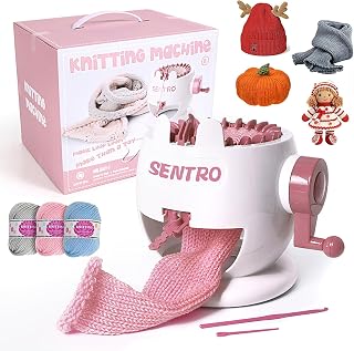 SENTRO Knitting Machine 22 Needle, Loom for Hats Scarves Socks | Double Weaving Modes, 4 Yarn Densities, for 3-5mm Wool Yarn, Kids Adults Beginners
