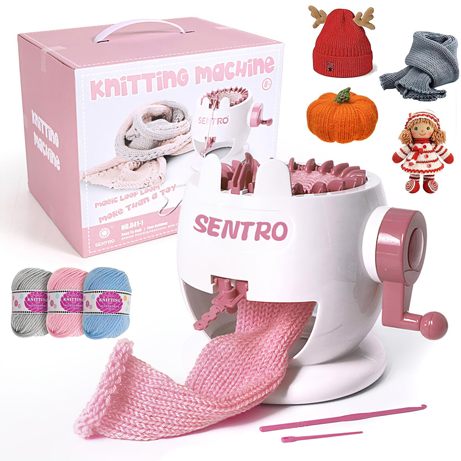 SENTRO Knitting Machine 22 Needle, Loom for Hats Scarves Socks | Double Weaving 