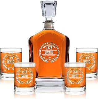 Personalized Whiskey Decanter – Custom Father's Day Idea for Men, Dad, Husband, Boyfriend, or Him – Engraved Bourbon, Scotch Decanter – Unique Men’s Gift Idea for Fathers Day, Birthday, or Anniversary