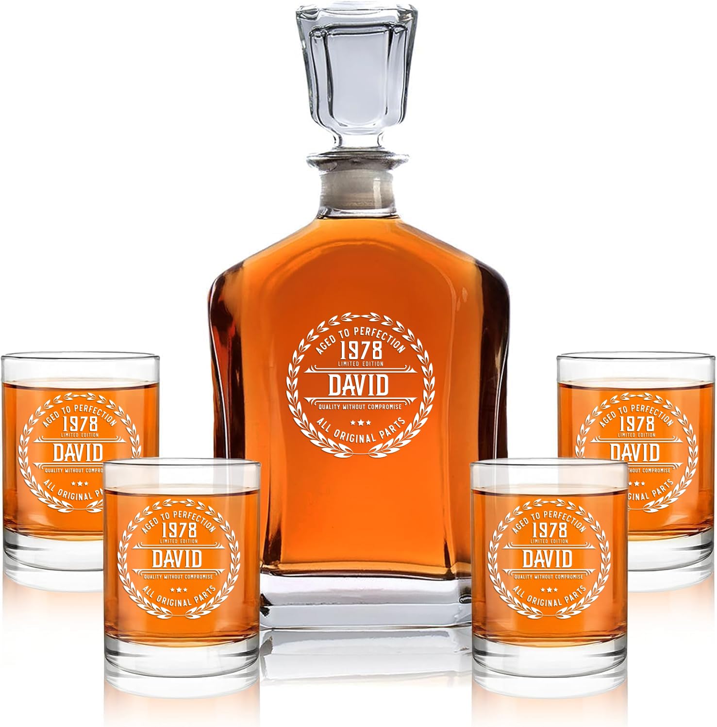 Personalized Whiskey Decanter – Custom Father's Day Idea for Men, Dad, Husband, 