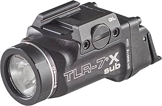 Streamlight 69400 TLR-7 X Sub Gun Light, Black | For use with GLOCK® 43X MOS, GLOCK® 48 MOS, GLOCK® 43X Rail, GLOCK® 48 Rail, FN Reflex and FN Reflex XL subcompact handguns