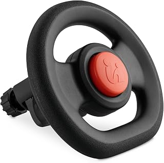 hauck Pushchair Steering Wheel Toy, Black - Interactive Driving Toy with Horn & Sound Effects, Toddler Game 6+ Months, 13 x 16 x 15 cm, Fixation on Bumper Bars up to 39,5 cm Diameter
