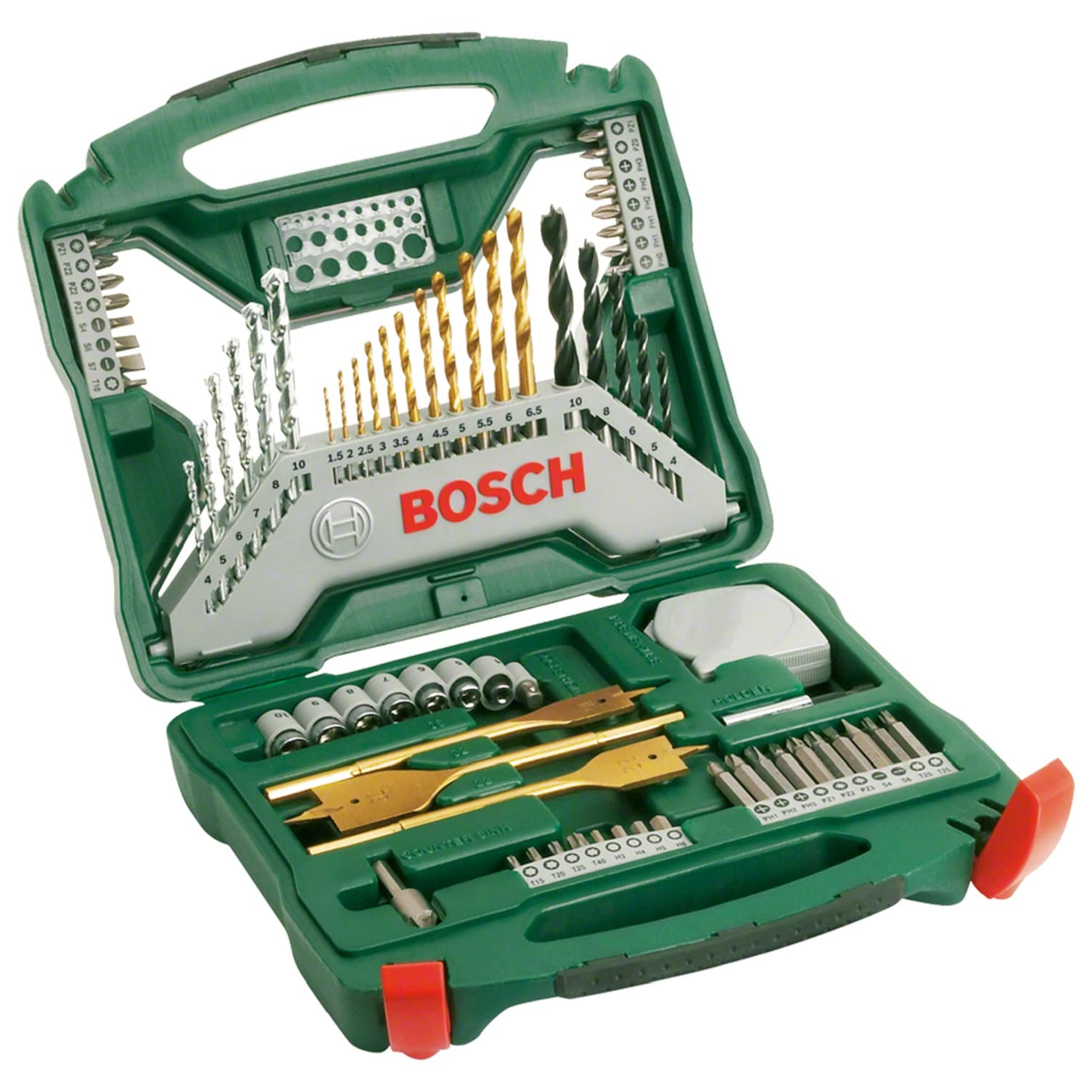 Bosch 70-Pieces X-Line Titanium Drill and Screwdriver Bit Set (for Wood, Masonry