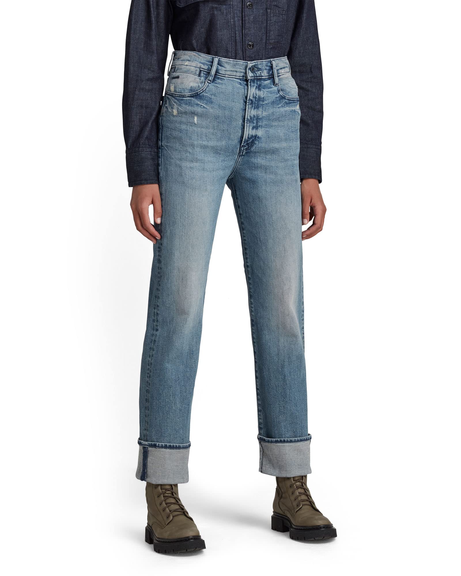 G-Star - Tedie Ultra High Straight Fit Jeans, Jeans Donna