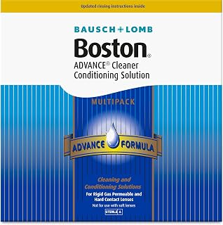 Boston Advance Lenscare Multipack, for RGP Lenses, 3 x 30 ml + 3 x 120 ml | Bausch + Lomb, Rigid Gas Permeable and Hard Contact Lenses, Visibly Tinted, for RGP Lenses, 1 x Lens Case Included