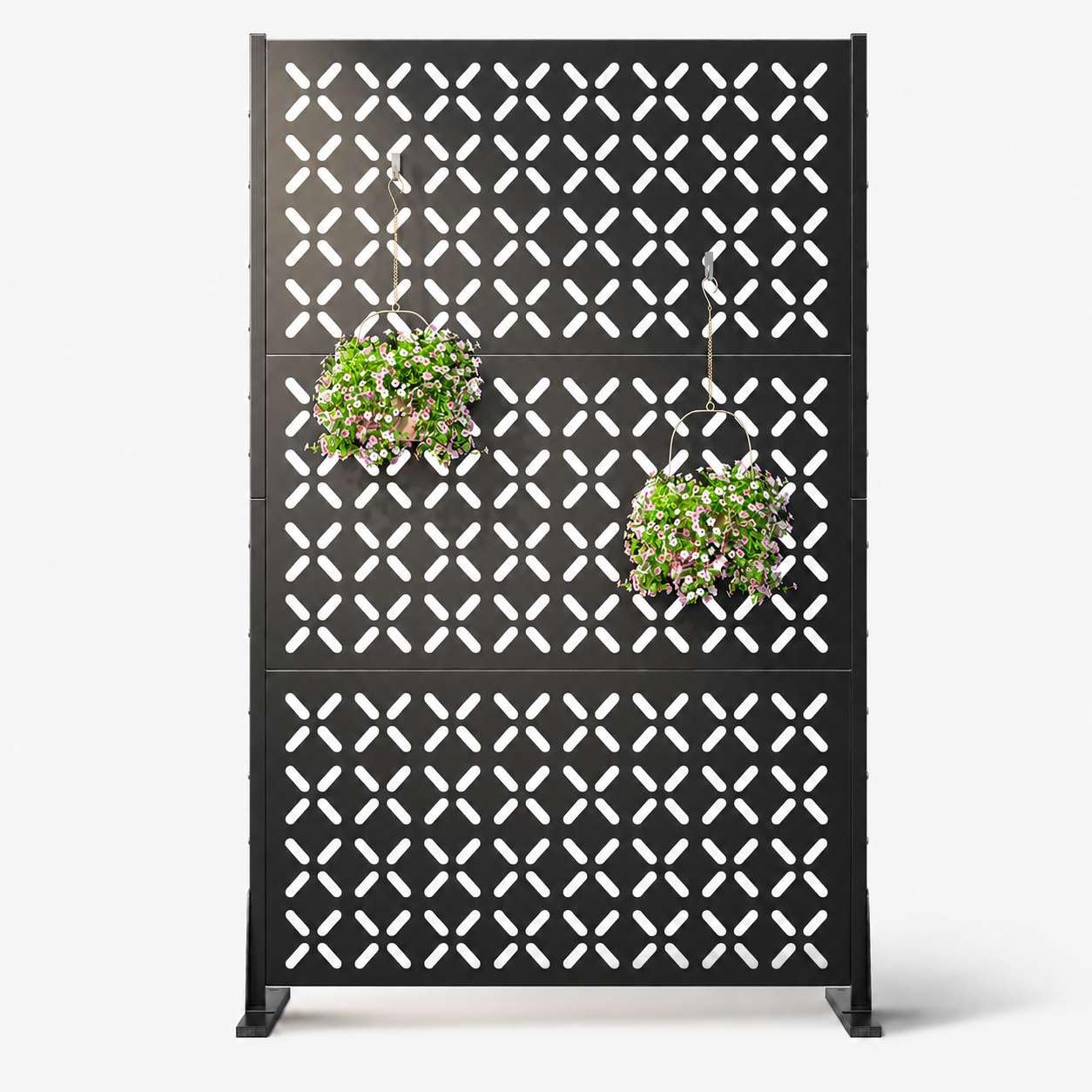 72" Outdoor Privacy Fence Screen, Decorative Metal Panel Patio Divider | Privacy