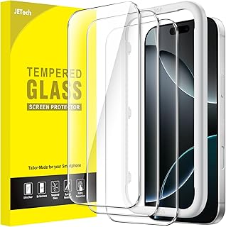 JETech Screen Protector for iPhone 16 Pro, 3-Pack | 9H Tempered Glass, HD Clear, Anti-Scratch Protection, Easy Installation Tool