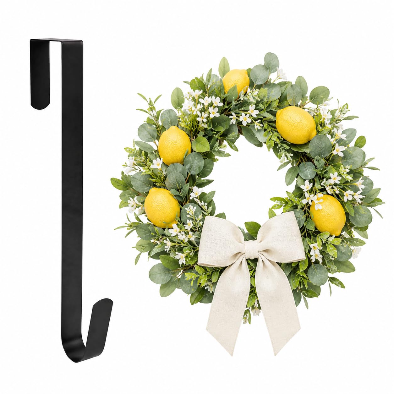 Sattiyrch 12" Front Door Wreath Hanger, Ultra Slim Metal Over Door Hook, Damage-