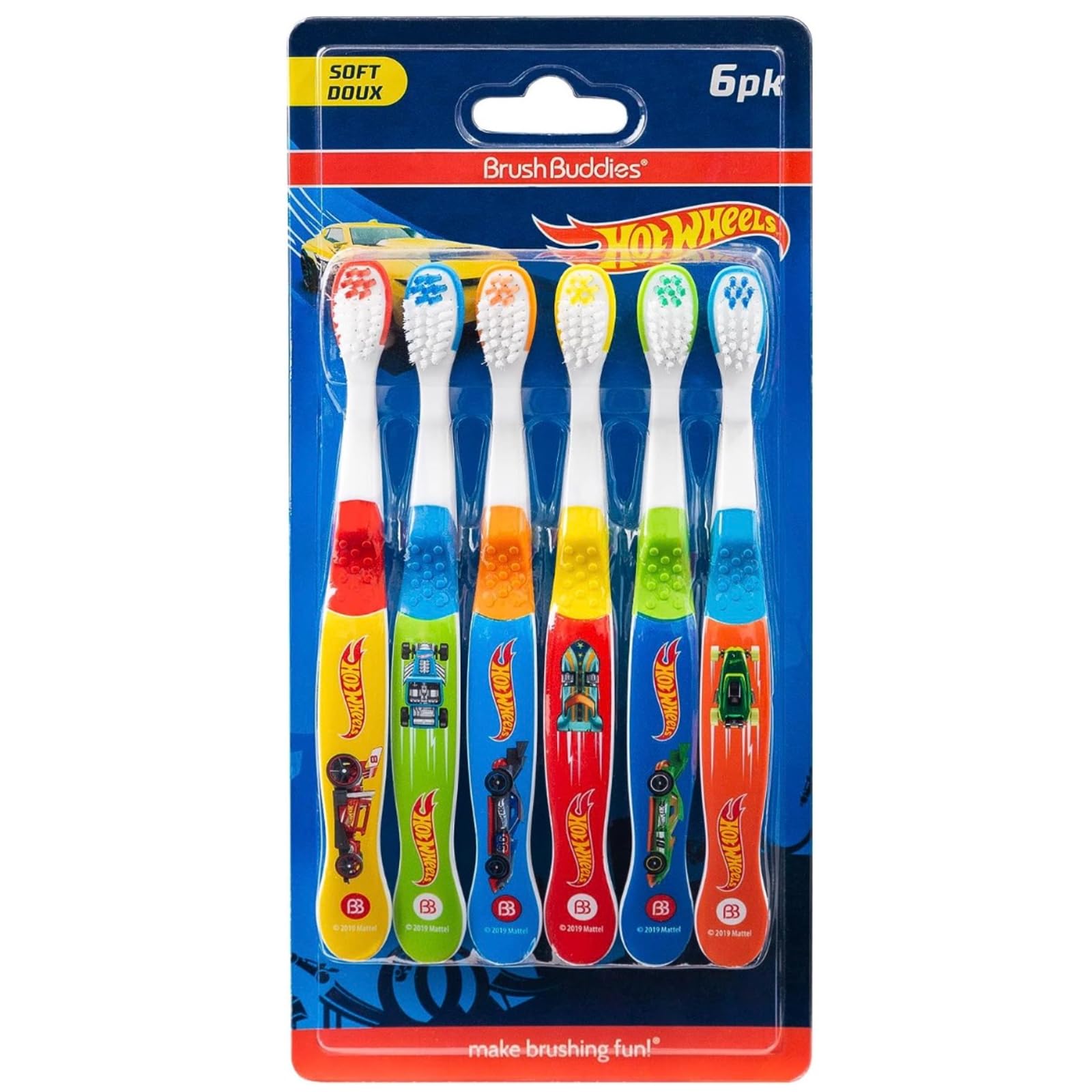 Brush Buddies Hot Wheels Toothbrush for Kids, Kids Toothbrushes, Toothbrush Pack