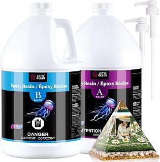 LET'S RESIN Epoxy Resin with Pumps,2 Gallon (7.6 L) Crystal Clear Resin | Bubble Free & Fast Curing Casting Resin Kit for Art, Craft, Jewelry Making, Coasters,Table,Wood