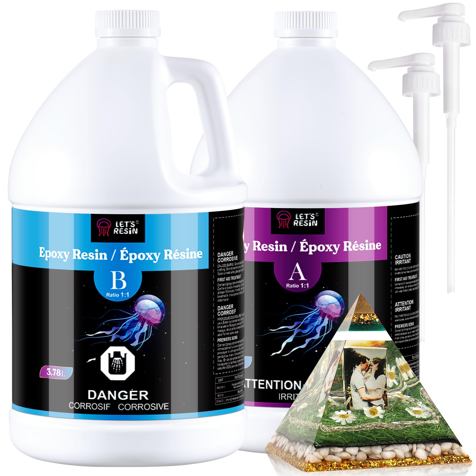 LET'S RESIN Epoxy Resin with Pumps,2 Gallon (7.6 L) Crystal Clear Resin | Bubble